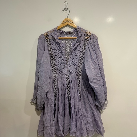 Free People One Karma Lace Long Sleeve Mini Dress - Picture 5 of 13